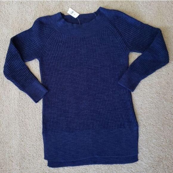 NWT Lou & Grey Ribtrim Tunic Sweater Blue Medium - Picture 2 of 5